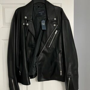 Abercrombie & Fitch Black Leather Biker Jacket